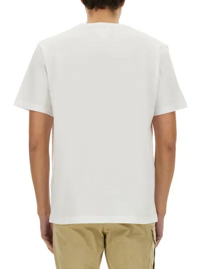 Dsquared2 Men White Crewneck T-shirt With Logo Lettering On The Front In Cotton Man In White