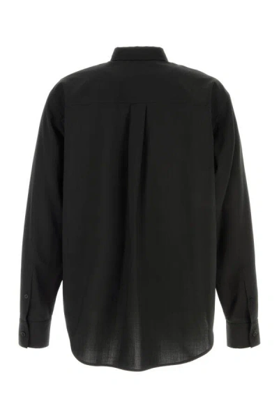 Fendi Wool Shirt Long Sleeves In Black