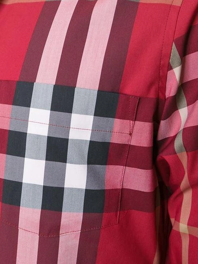 Shop Burberry Checked Shirt In 6404b Parade Red