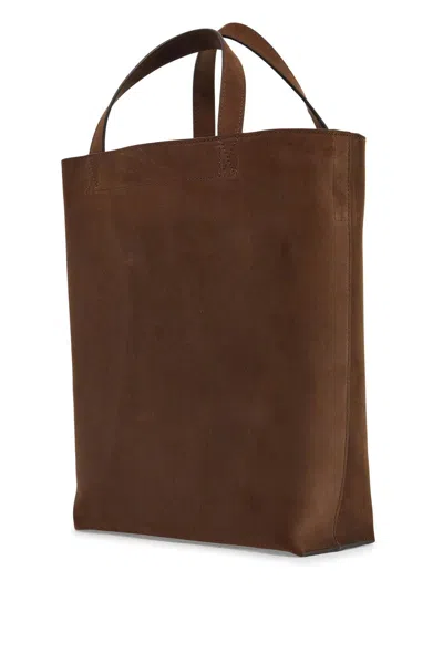 Apc A.p.c. Medium Brown Calfskin Bag With Removable Shoulder Strap Cabas Maiko