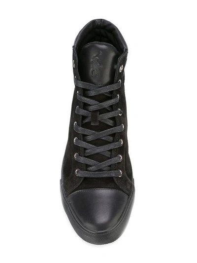 Polo Ralph Lauren Men's Shoes High Top Suede Trainers Sneakers Geffron In  Black | ModeSens