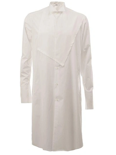 Shop Aganovich Chest Patch Long Shirt - White