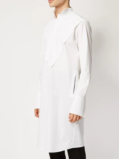 Shop Aganovich Chest Patch Long Shirt - White