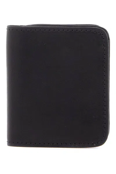 GUIDI GUIDI BLACK KANGAROO LEATHER WALLET FOR MEN WITH SNAP CLOSURE AND COMPARTMENTS 