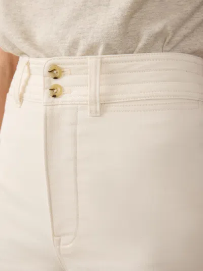 Faherty Stretch Terry Harbor Ankle Pants In Egret