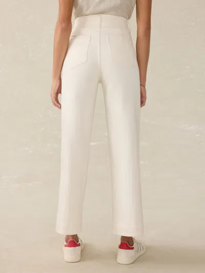 Faherty Stretch Terry Harbor Ankle Pants In Egret