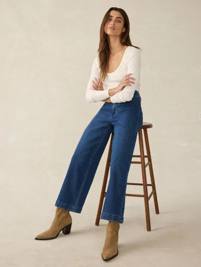 Faherty Stretch Terry Harbor Ankle Pants In Creekstone Wash