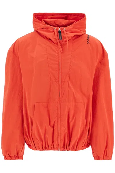 Marni Hooded Jacket With Elasticated Hem And Side Pockets