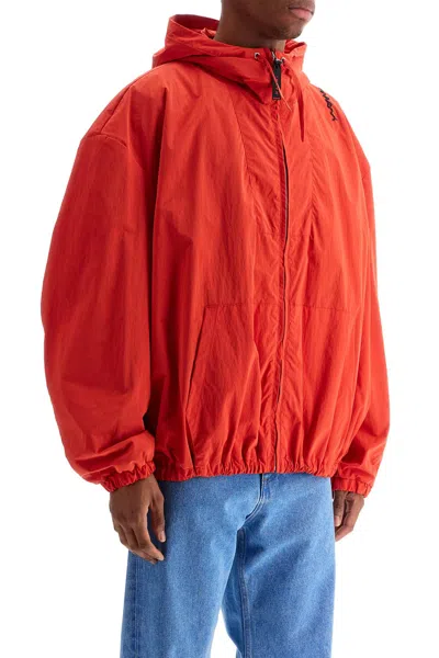 Marni Hooded Jacket With Elasticated Hem And Side Pockets
