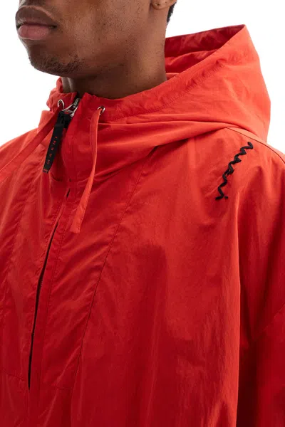 Marni Hooded Jacket With Elasticated Hem And Side Pockets