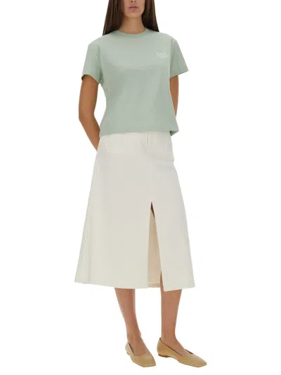 Apc Madame Street Organic Cotton Crew-neck T-shirt In Green