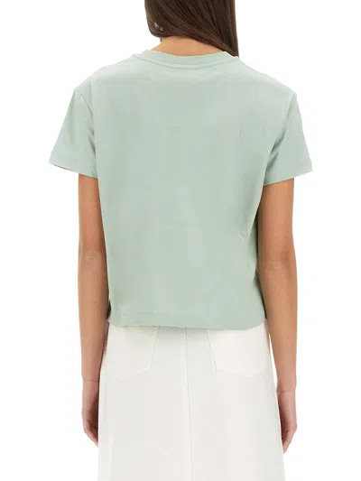 Apc Madame Street Organic Cotton Crew-neck T-shirt In Green