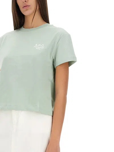Apc Madame Street Organic Cotton Crew-neck T-shirt In Green