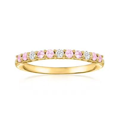 Ross-simons Pink Sapphire Ring With Diamonds In 18kt Gold Over Sterling In Pink