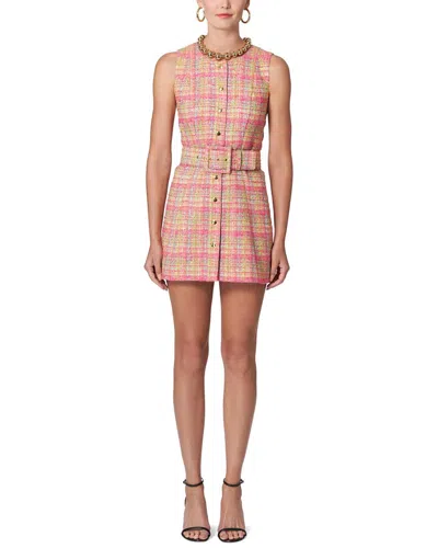 Carolina Herrera Crewneck Snap Front Dress In Pink