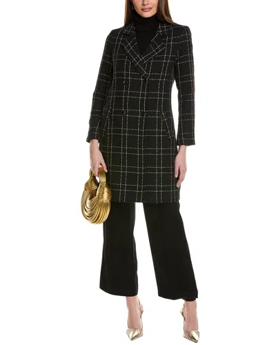 Vince Camuto Tweed Coat In Black