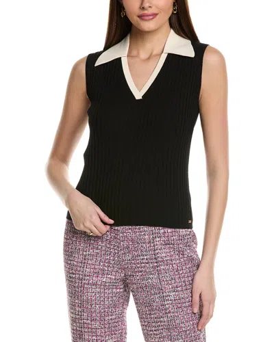 St John St. John Textured Rib Shell In Black