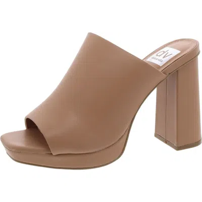 Dolce Vita Womens Faux Leather Mule Sandals In Brown