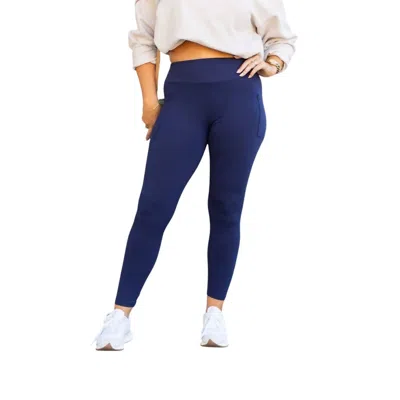 Julia Rose Full-length Leggings With Pocket In Navy In Blue