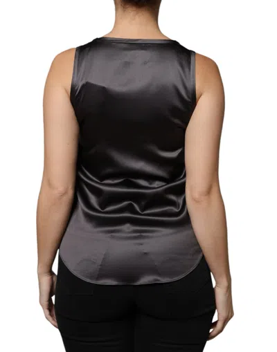 Pre-owned Brunello Cucinelli Black Silk Blend Sleeveless Tank Women's Top ()