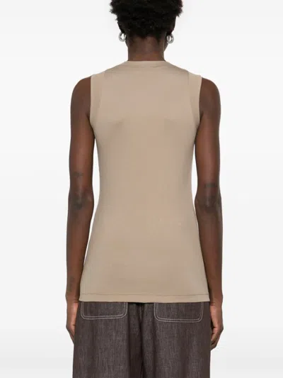 Brunello Cucinelli Scollo V S/m In Beige