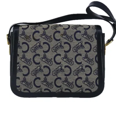 Pre-owned Celine Céline Carriage Navy Canvas Shoulder Bag ()