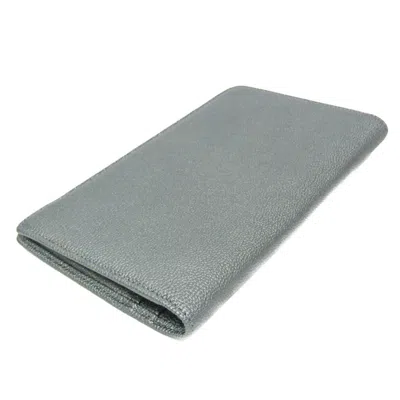 Pre-owned Chanel Coco Mark Silver Leather Wallet  ()