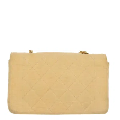 Pre-owned Chanel Diana Yellow Canvas Shoulder Bag ()