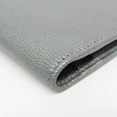 Pre-owned Chanel Coco Mark Silver Leather Wallet  ()