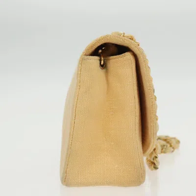 Pre-owned Chanel Diana Yellow Canvas Shoulder Bag ()