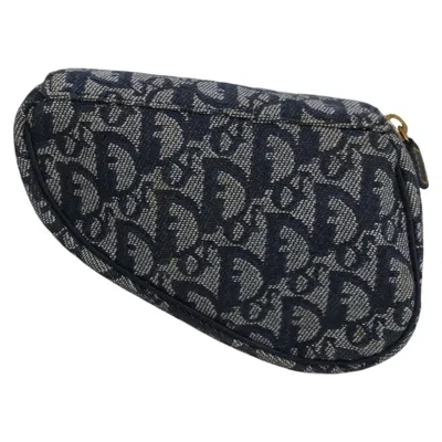 Pre-owned Dior Saddle Navy Canvas Wallet  ()