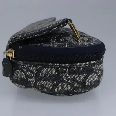Pre-owned Dior Saddle Navy Canvas Wallet  ()