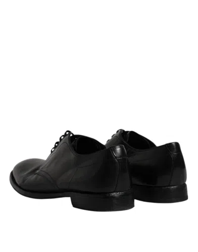 Pre-owned Dolce & Gabbana Black Leather Derby Formal Men Dress Men's Shoes ()