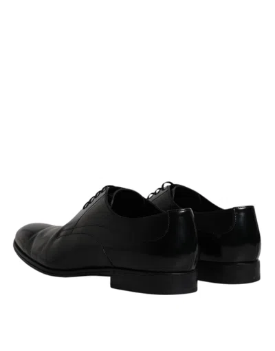 Pre-owned Dolce & Gabbana Black Leather Derby Formal Men Dress Men's Shoes ()