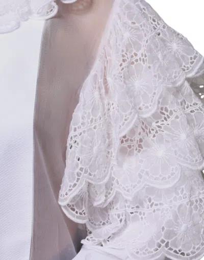 Dolce & Gabbana White Cotton Poplin Shirt Dress Blouse Top In White