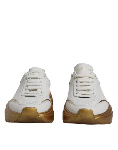 Pre-owned Dolce & Gabbana White Gold Daymaster Low Top Sneakers Women's Shoes ()