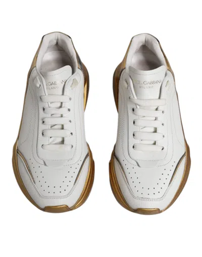 Pre-owned Dolce & Gabbana White Gold Daymaster Low Top Sneakers Women's Shoes ()