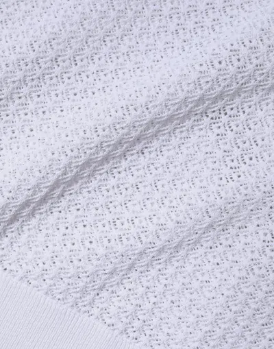 Pre-owned Dolce & Gabbana White Mesh See Through Long Sleeves Women's Top ()