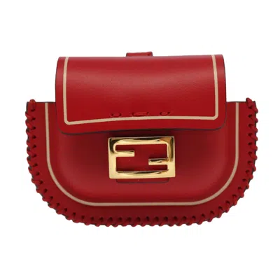 Pre-owned Fendi Baguette Red Leather Wallet  ()