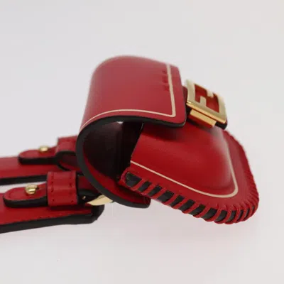 Pre-owned Fendi Baguette Red Leather Wallet  ()