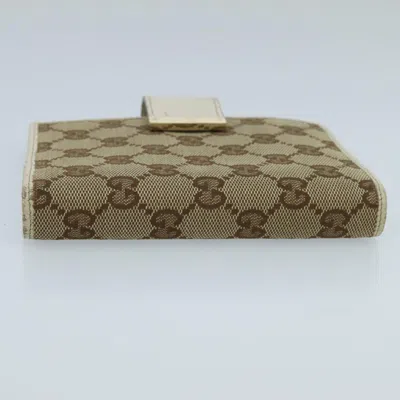 Pre-owned Gucci Couverture Agenda Beige Canvas Wallet  ()