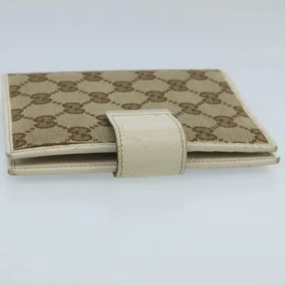 Pre-owned Gucci Couverture Agenda Beige Canvas Wallet  ()