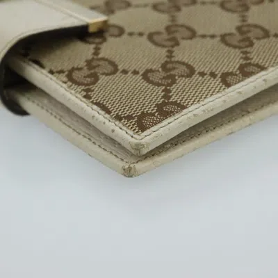 Pre-owned Gucci Couverture Agenda Beige Canvas Wallet  ()