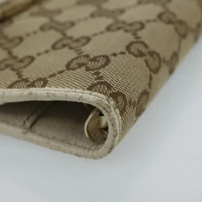 Pre-owned Gucci Couverture Agenda Beige Canvas Wallet  ()