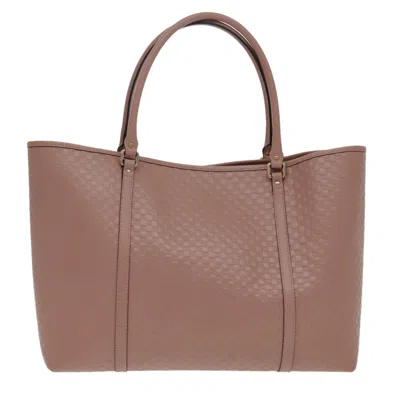 Pre-owned Gucci Micro Ssima Pink Leather Tote Bag ()
