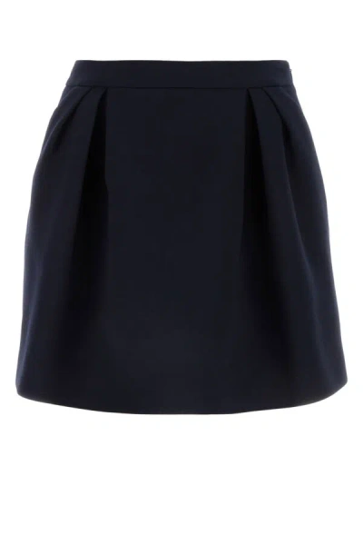 Alessandra Rich Pleated Mini Skirt In Blue