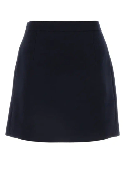 Alessandra Rich Pleated Mini Skirt In Blue