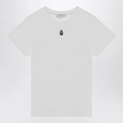 Alexander Mcqueen Monogram Crewneck T-shirt In White