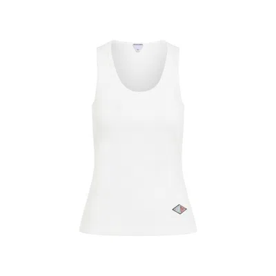 Bottega Veneta Stretch Rib Cotton Tank Top In White