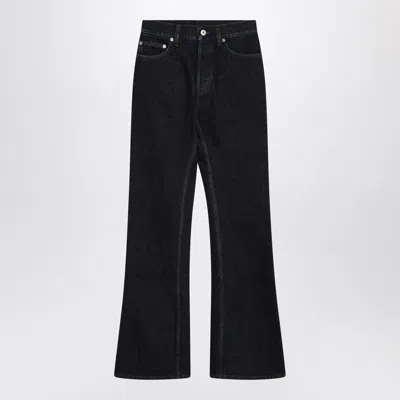 Burberry Straight Leg Trousers Contrast Stitching In Blue